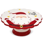 Δίσκος Διακοσμητικός Πορσελάνης με Πόδι Xmas ø21,5x7,5cm Xmasfest 1134171 - 1 τμχ