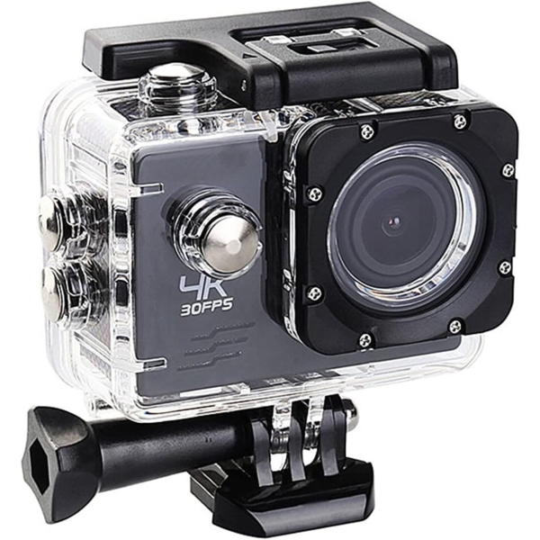 Action Camera 4K με WiFi, Φακό 170°, Οθόνη 2" και Αδιάβροχη Θήκη AT-Q1
