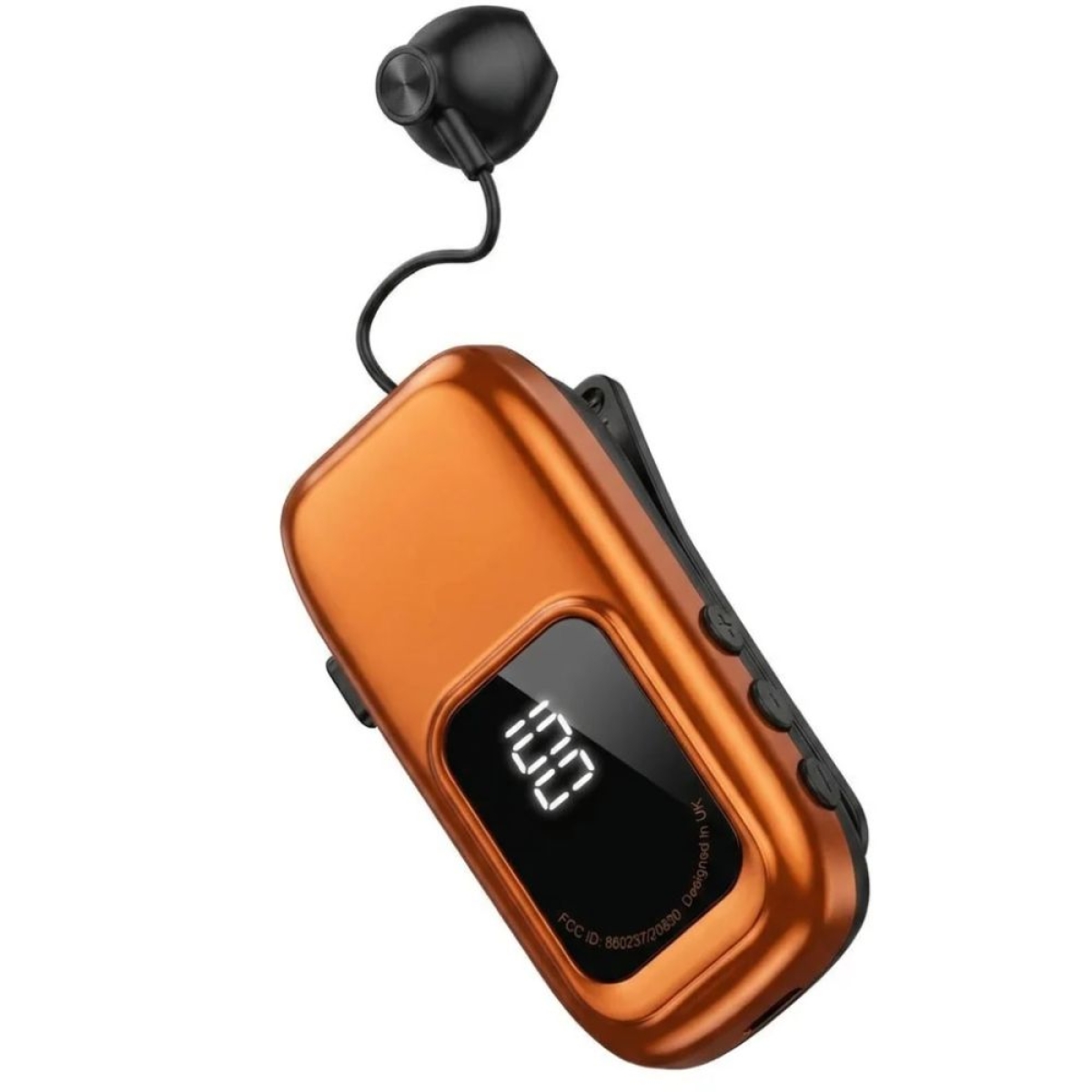 Ακουστικό Bluetooth K22 με Κλιπ και Ανασυρόμενο Καλώδιο
