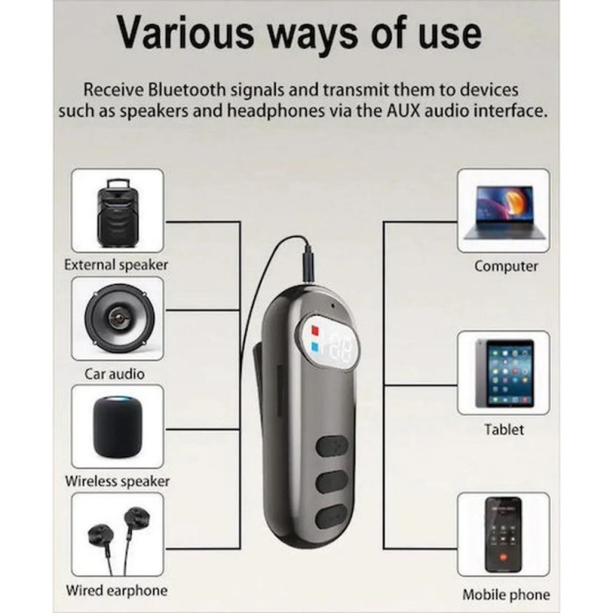AKZ Q20 In-ear Bluetooth Handsfree Ακουστικά Ασημί Μαύρo