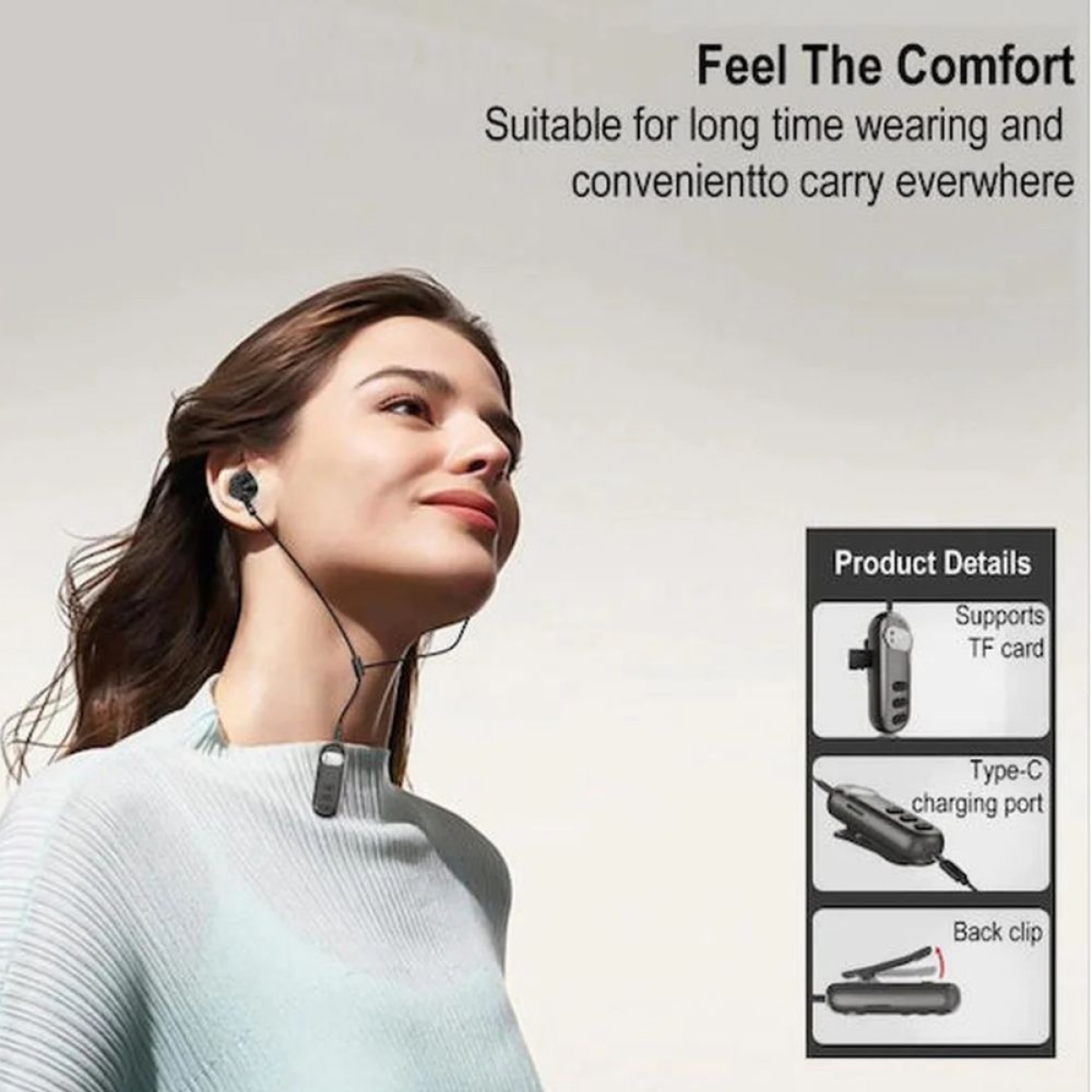 AKZ Q20 In-ear Bluetooth Handsfree Ακουστικά Ασημί Μαύρo