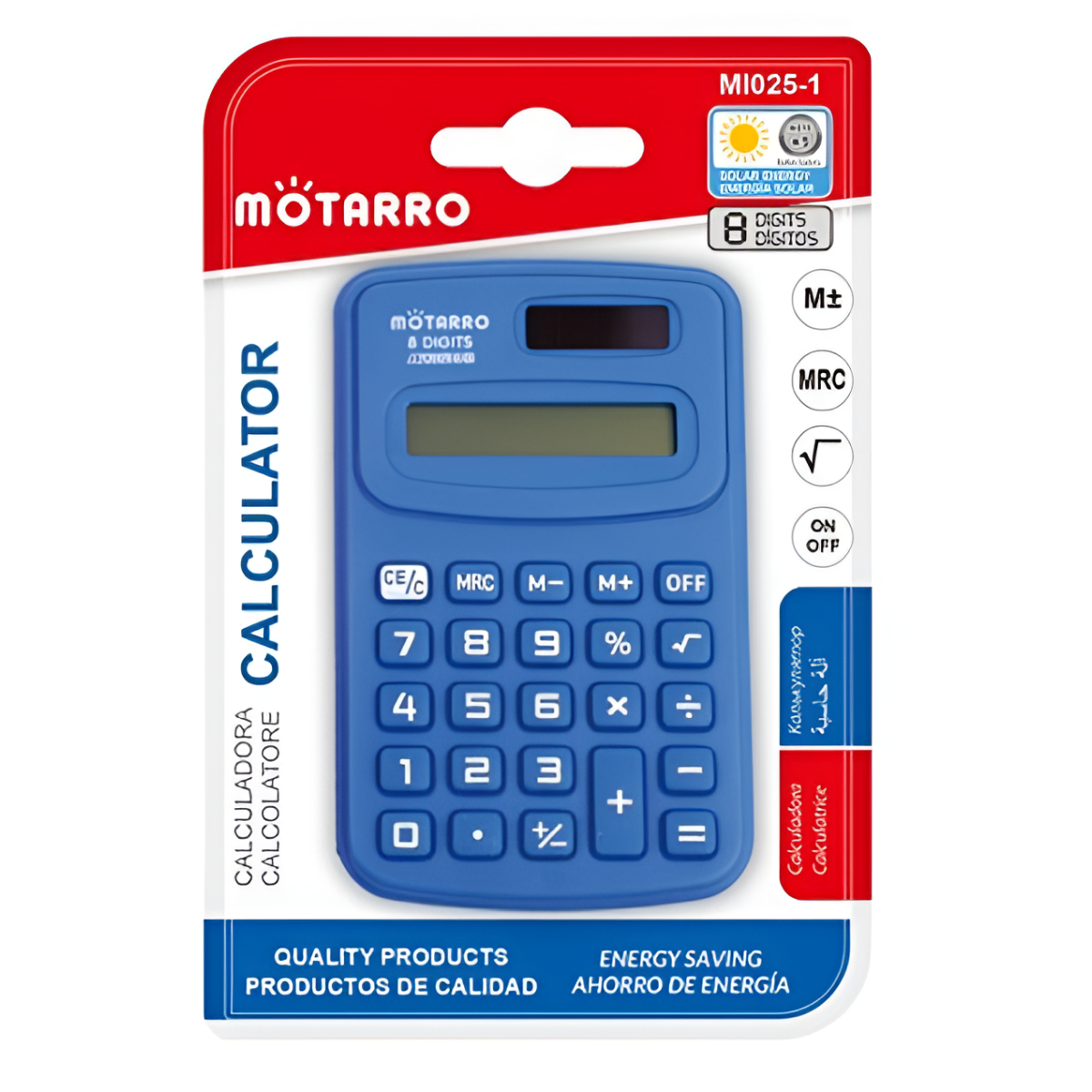 Αριθμομηχανή 8 Ψηφίων Ηλιακή Motarro MI025-1