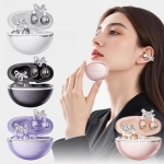 Ασύρματα Ακουστικά Bluetooth Clip-On με Σχέδιο Φιόγκο Στρας Ancosun HT21 - Image 6