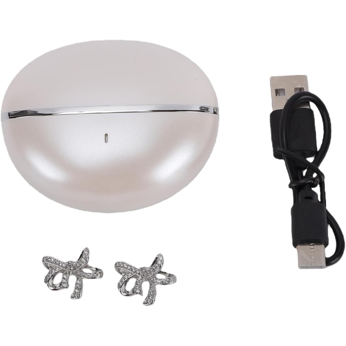 Ασύρματα Ακουστικά Bluetooth Clip-On με Σχέδιο Φιόγκο Στρας Ancosun HT21 - Image 8