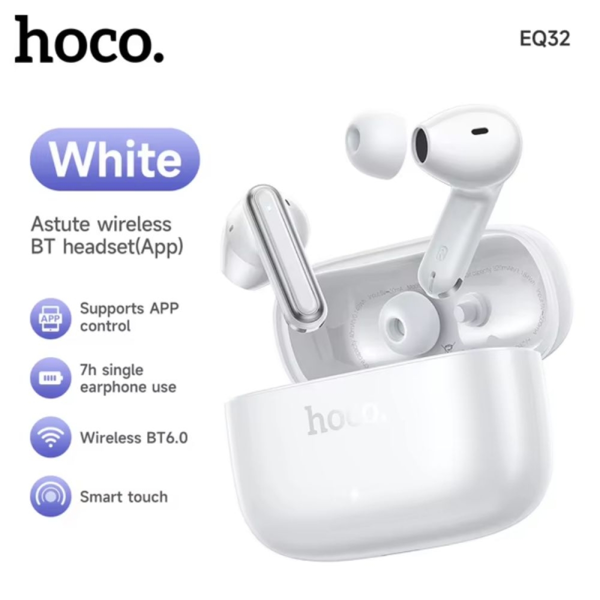 Ασύρματα Ακουστικά Bluetooth HOCO EQ32 Astute 2 σε 1 με Θήκη Φόρτισης