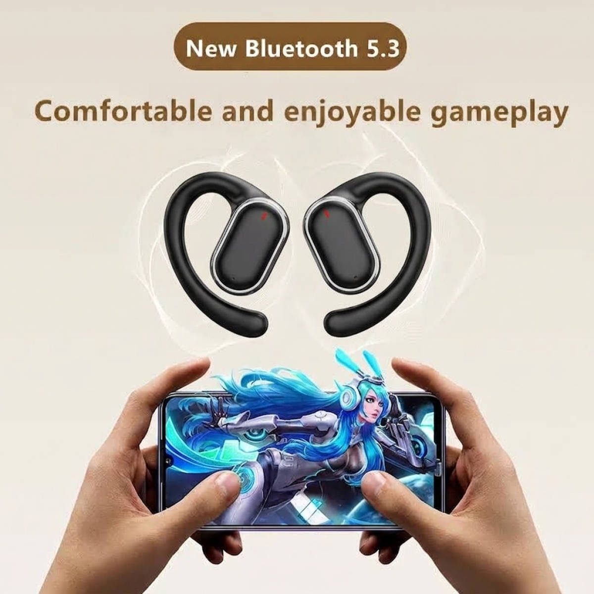 Ασύρματα Ακουστικά Bluetooth Open-Ear με Θήκη Φόρτισης & Οθόνη LED Ancosun HT13 - Image 4