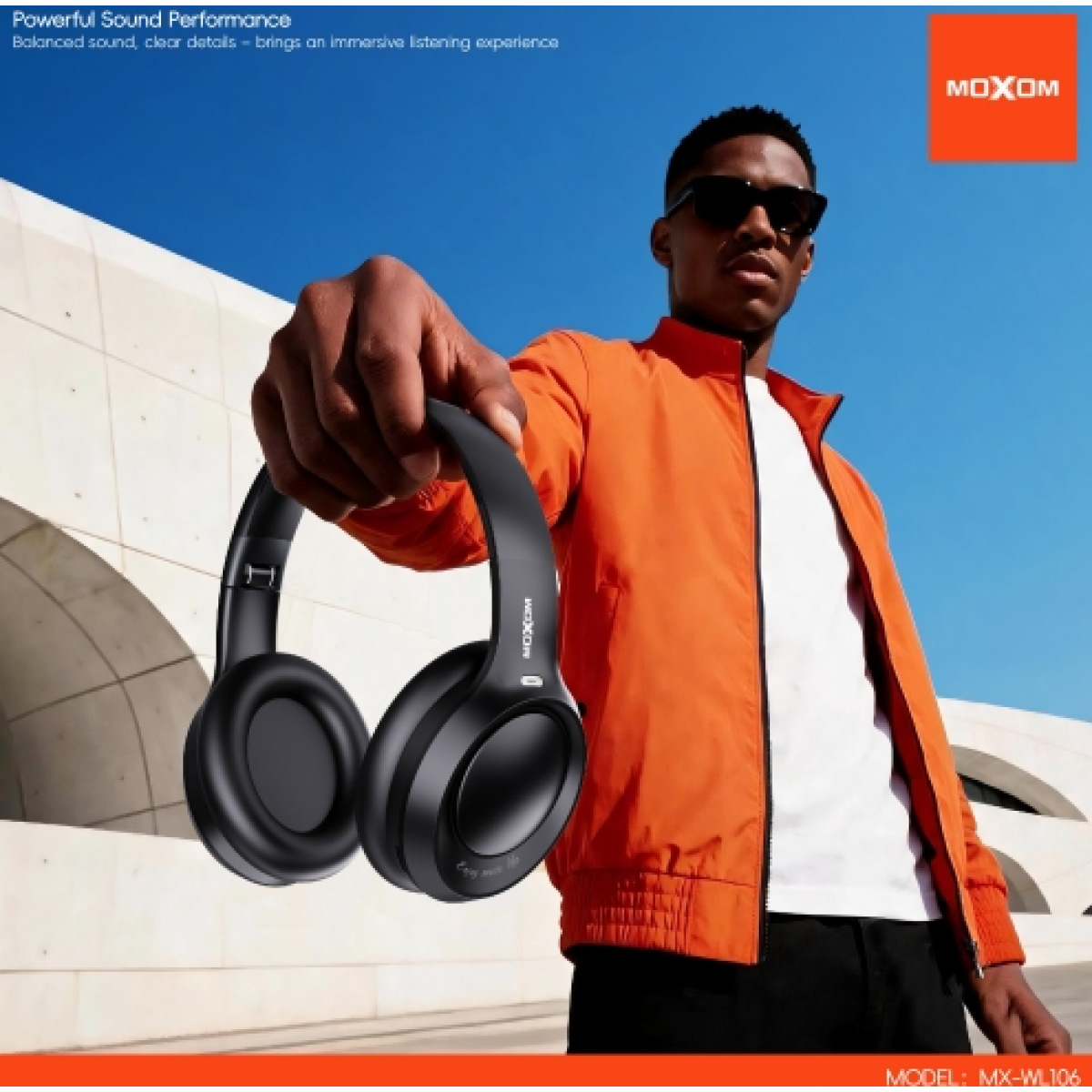 Ασύρματα Ακουστικά Κεφαλής Bluetooth 5.3 με Αναδιπλούμενο Σχεδιασμό Moxom MX-WL106 - Image 3
