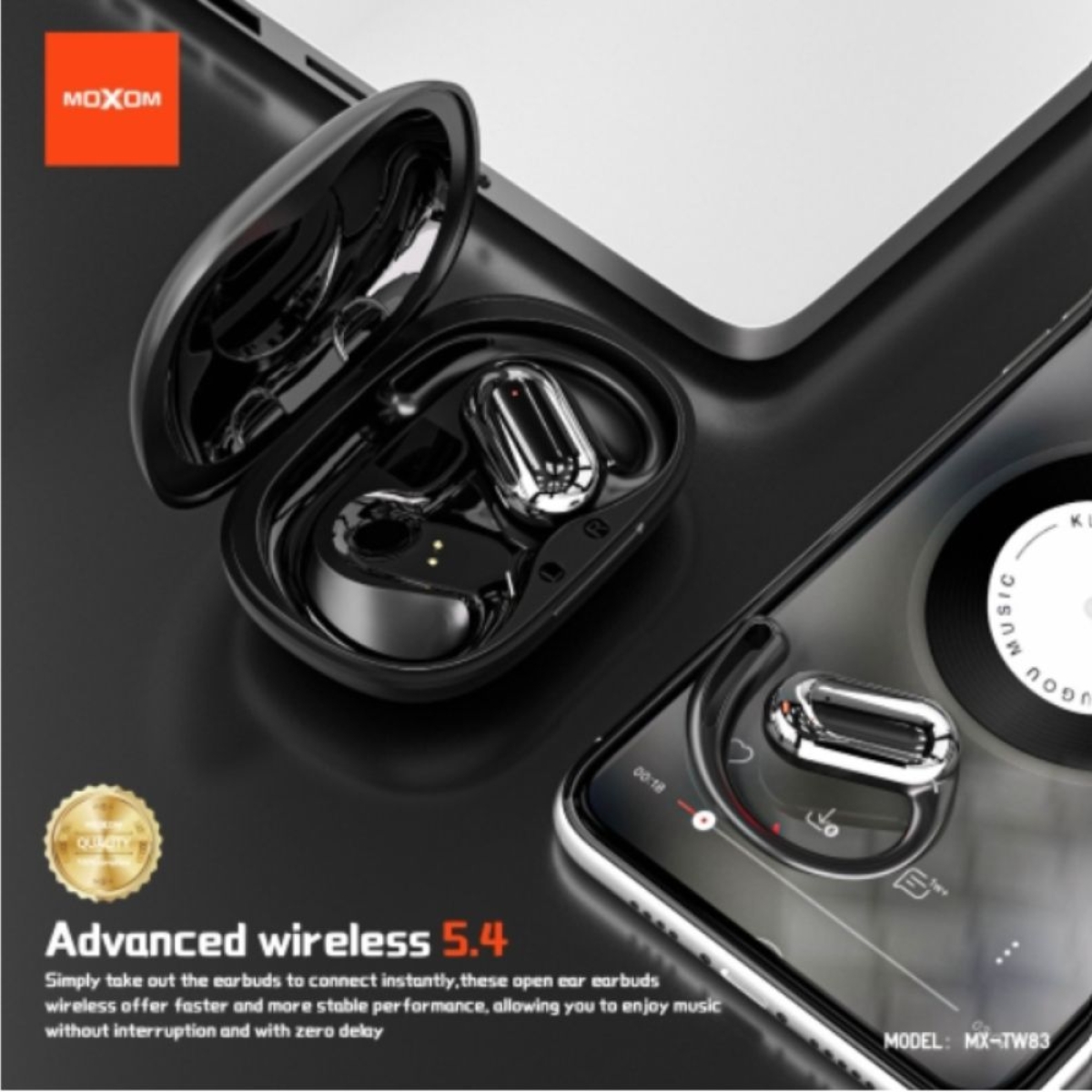 Ασύρματα ακουστικά OWS MOXOM MX-TW83 με Bluetooth 5.4