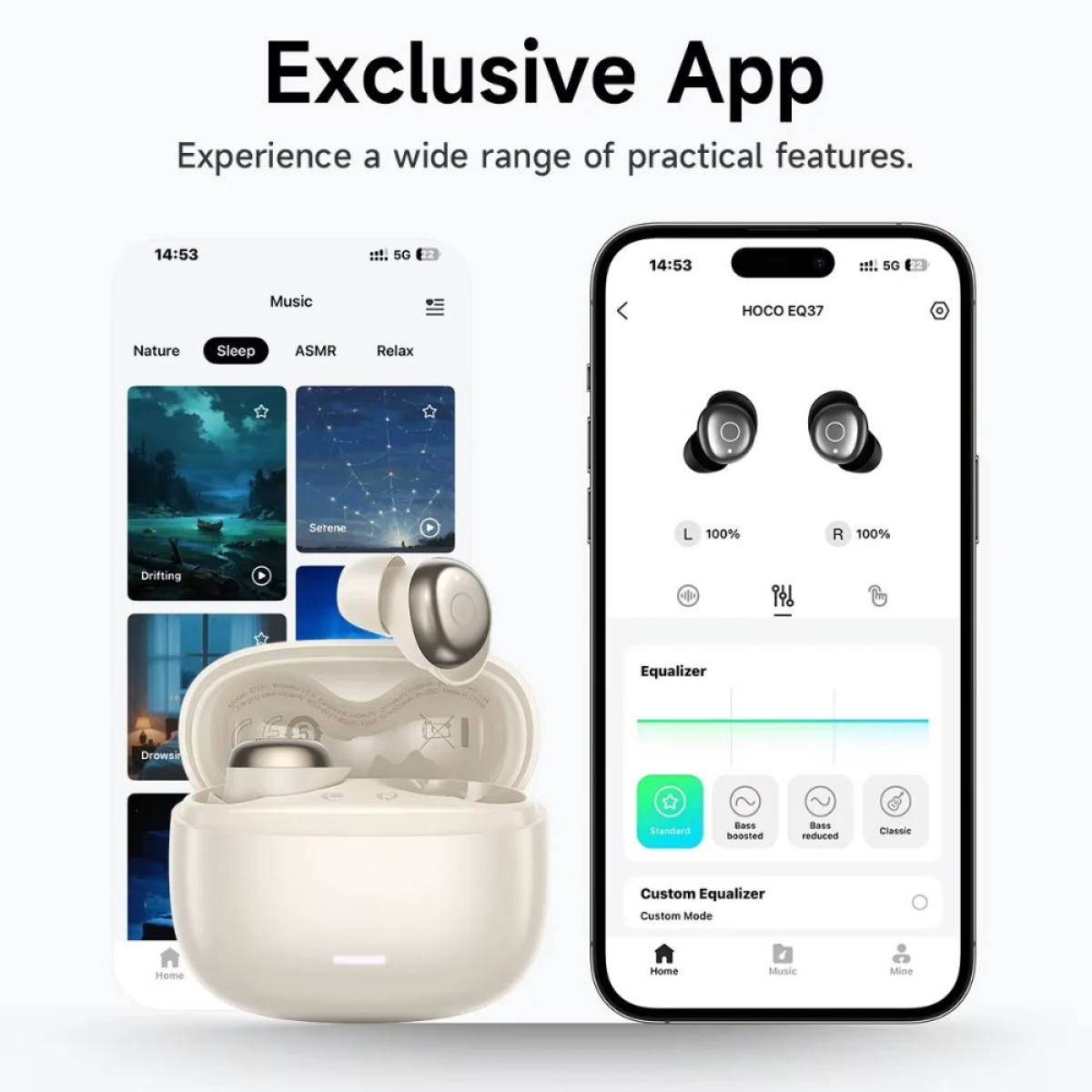 Ασύρματα Ακουστικά Ύπνου HOCO EQ37 με ANC και Bluetooth 6.0