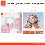 Ασύρματα Παιδικά Ακουστικά Bluetooth με Αυτάκια Γάτας LED Moxom MX-WL109 - Image 6