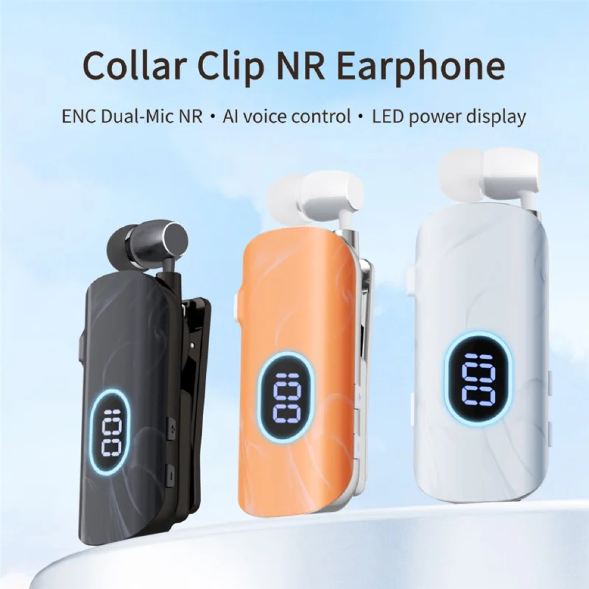 Ασύρματο Ακουστικό Bluetooth με Κλιπ, AI Voice Control, Οθόνη LED και Μείωση Θορύβου ENC - K93 - Image 8