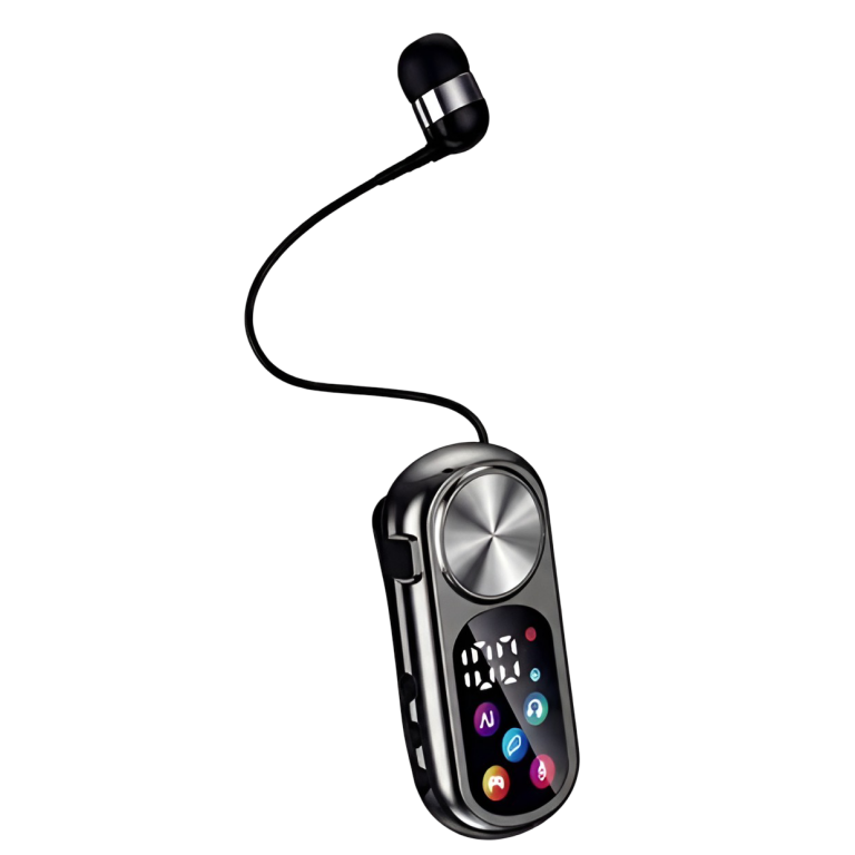 Ασύρματο Ακουστικό Bluetooth με Κλιπ και Αναδιπλούμενο Καλώδιο Μαύρο iFB500