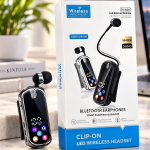 Ασύρματο Ακουστικό Bluetooth με Κλιπ, Ψηφιακή Οθόνη LED και Μικρόφωνο S600