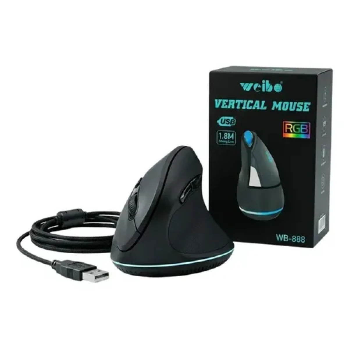 Ασύρματο Εργονομικό Κάθετο Ποντίκι Bluetooth 5.0 & 2.4GHz με 1600 DPI Weibo WB-888 - Image 3