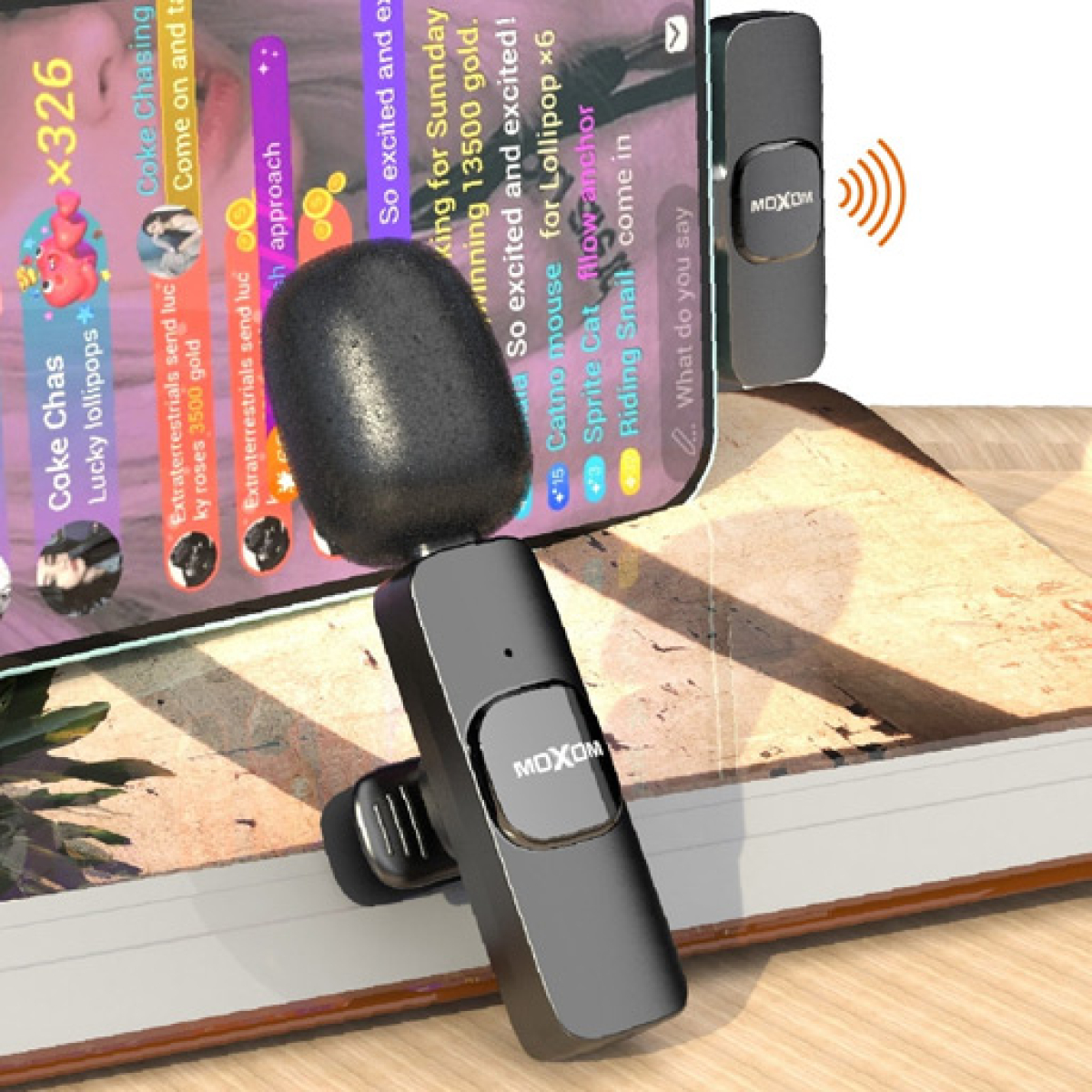 Ασύρματο Μικρόφωνο Πέτου Lightning με Bluetooth 5.0 & Εμβέλεια 25m Moxom MX-AX39 - Image 2