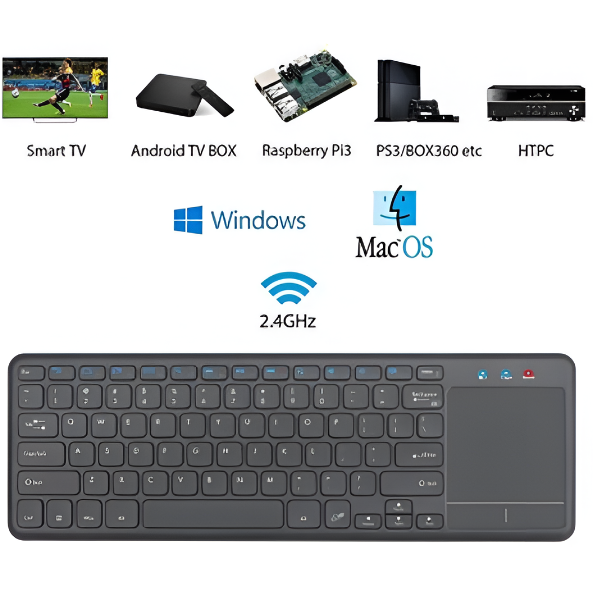 Ασύρματο Πληκτρολόγιο Bluetooth & 2.4GHz Ultra Slim AOAS A-1018 - Image 3