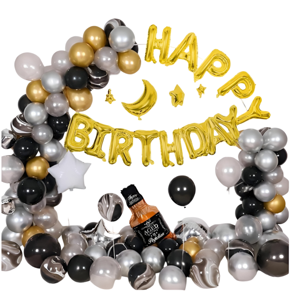 Μπαλόνια Happy Birthday Σετ 117 Τεμαχίων 3m Party Go FD0952