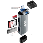 Card Reader 6 σε 1 OTG USB 3.0 με Θύρες Type-C, Micro-USB και Υποδοχές SD/TF MLK+ CX056 - Image 4