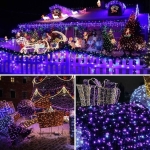 Χριστουγεννιάτικα Λαμπάκια 100 LED 10m με Πράσινο Καλώδιο & Μωβ Φωτισμό - Image 8