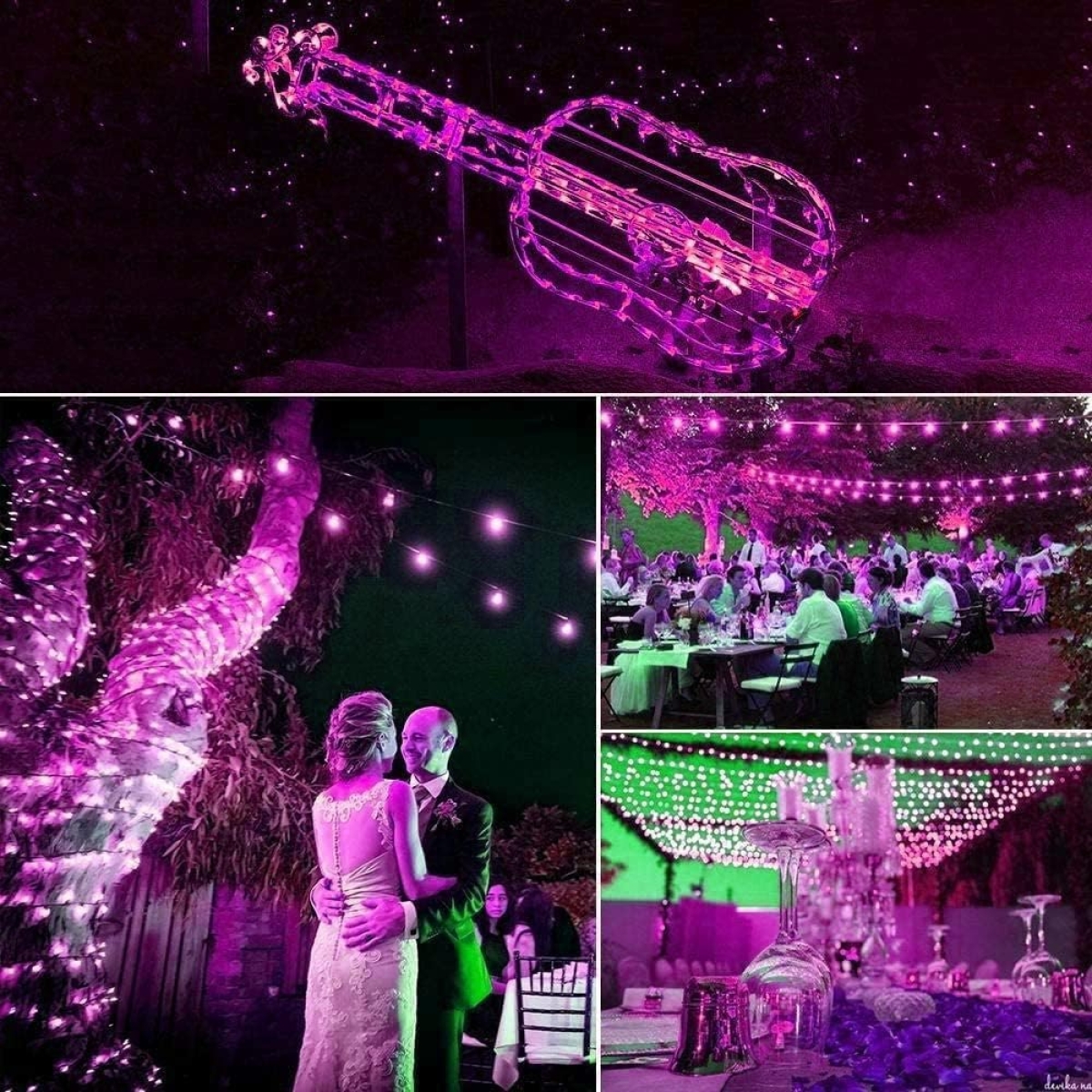 Χριστουγεννιάτικα Λαμπάκια 100 LED 10m με Πράσινο Καλώδιο & Ροζ Φωτισμό - Image 4