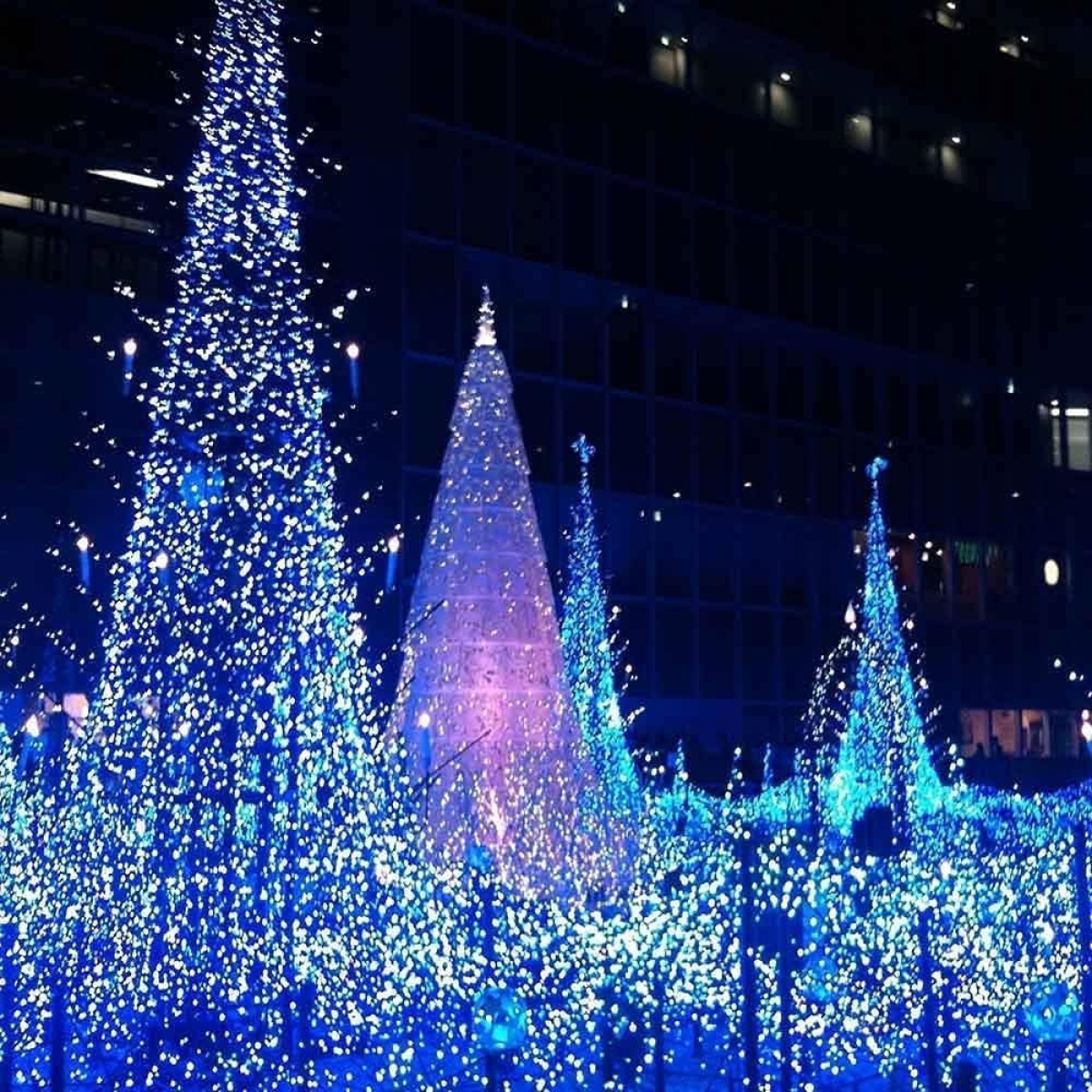 Χριστουγεννιάτικα Λαμπάκια 300 LED 28m Σειρά με Πράσινο Καλώδιο & Μπλε Φωτισμό - Image 7