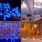 Χριστουγεννιάτικα Λαμπάκια LED με Κρυστάλλινες Μπάλες 5m 200 LED Μπλε Φωτισμού - Image 4