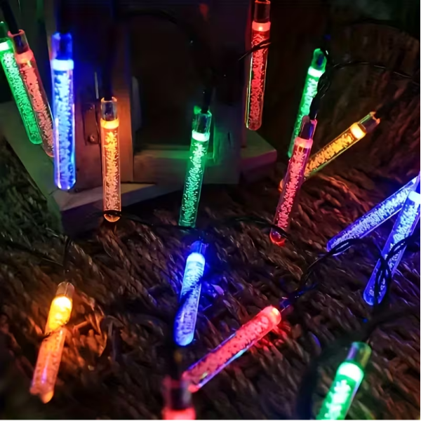 Χριστουγεννιάτικη Γιρλάντα LED Water Bubble 50τμχ Πολύχρωμα με Μαύρο Καλώδιο 10m 26047-3-97