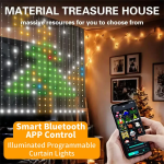 Χριστουγεννιάτικη Κουρτίνα 400 LED RGB 2x2m με Bluetooth, Μουσικό Συγχρονισμό και Τηλεχειριστήριο - Image 2