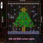 Χριστουγεννιάτικη Κουρτίνα 400 LED RGB 2x2m με Bluetooth, Μουσικό Συγχρονισμό και Τηλεχειριστήριο - Image 3
