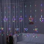 Χριστουγεννιάτικη Κουρτίνα LED με 5 Kαμπάνες και 5 Αστέρια 3m Πολύχρωμο RGB 8 Προγραμμάτων IP44