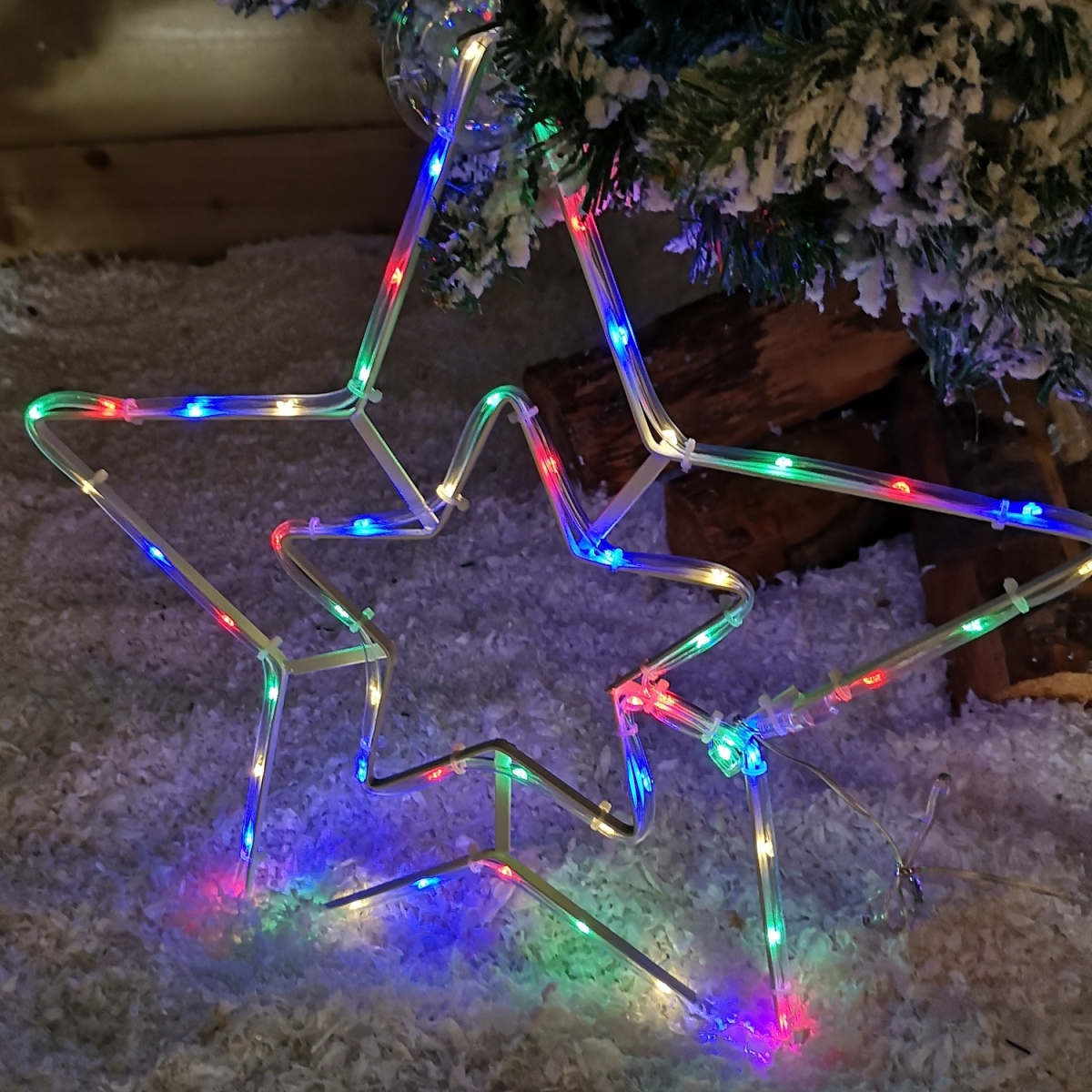 Χριστουγεννιάτικο Αστέρι Φωτοσωλήνας LED Ø45cm με Πολύχρωμο RGB Φωτισμό IP44 - Image 3