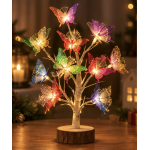 Χριστουγεννιάτικο Δεντράκι 60cm με 18 Φωτάκια LED Πολύχρωμες Πεταλούδες FD00348