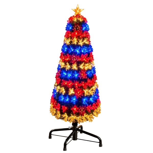 Χριστουγεννιάτικο Δέντρο 90cm με 80 LED και Γιρλάντα με Λουλούδια - FD4234