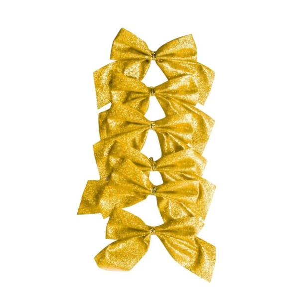 Χριστουγεννιάτικοι Φιόγκοι KmtStyle 8x7cm Σετ 6 Τεμαχίων