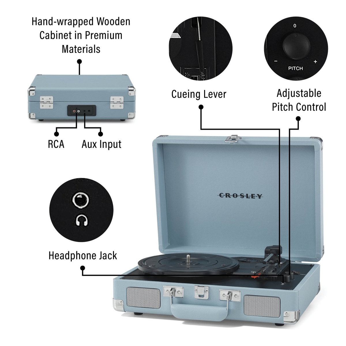 Crosley Πικάπ Βαλιτσάκι Cruiser Plus Tourmaline CR8005F-TN4 - Image 2