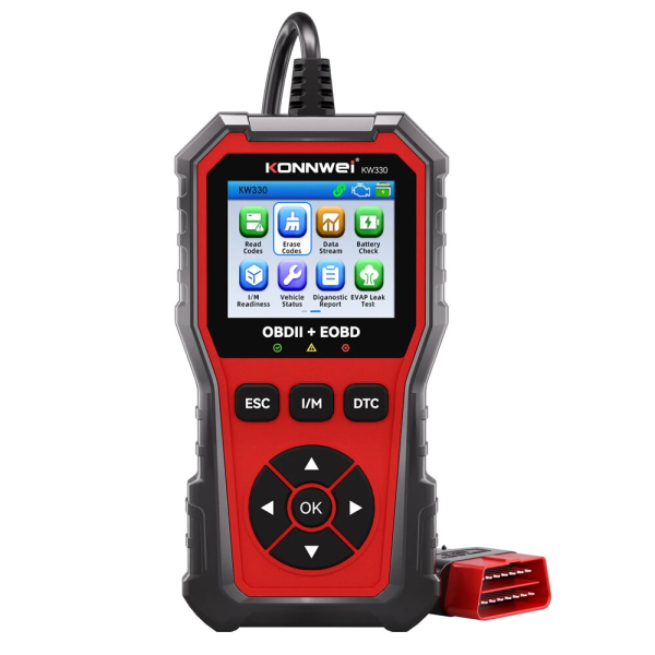 Διαγνωστικό Αυτοκινήτου OBD2 EOBD CAN με Έγχρωμη Οθόνη 2,8″ & Έλεγχο Μπαταρίας KONNWEI KW330