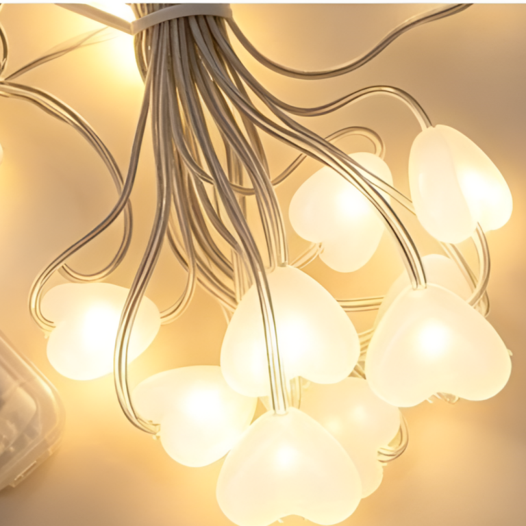 Διακοσμητικά Φωτάκια USB σε Σχήμα Καρδιάς 20 LED 3m με Θερμό Λευκό Φωτισμό