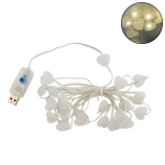 Διακοσμητικά Φωτάκια USB σε Σχήμα Καρδιάς 20 LED 3m με Θερμό Λευκό Φωτισμό - Image 3