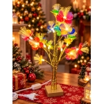 Διακοσμητικό Δεντράκι 60cm με 18 Φωτάκια LED Oπτικών Ινών Λουλούδια FD3348