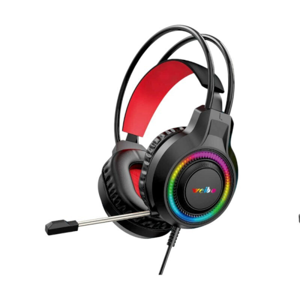 Ενσύρματα Gaming Ακουστικά με Μικρόφωνο, RGB LED και Σύνδεση USB & 3.5mm - Weibo G61