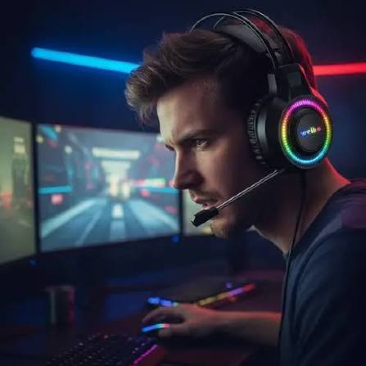 Ενσύρματα Gaming Ακουστικά με Μικρόφωνο, RGB LED και Σύνδεση USB & 3.5mm - Weibo G61 - Image 3