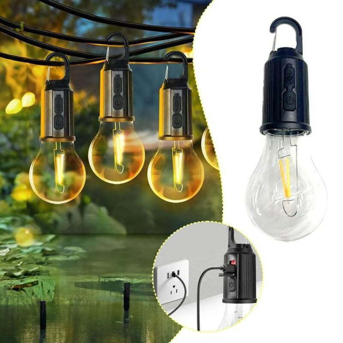 Επαναφορτιζόμενη Λάμπα LED με 3 Επίπεδα Φωτισμού, Γάντζο και Φόρτιση USB Type-C YX-C01 - Image 4