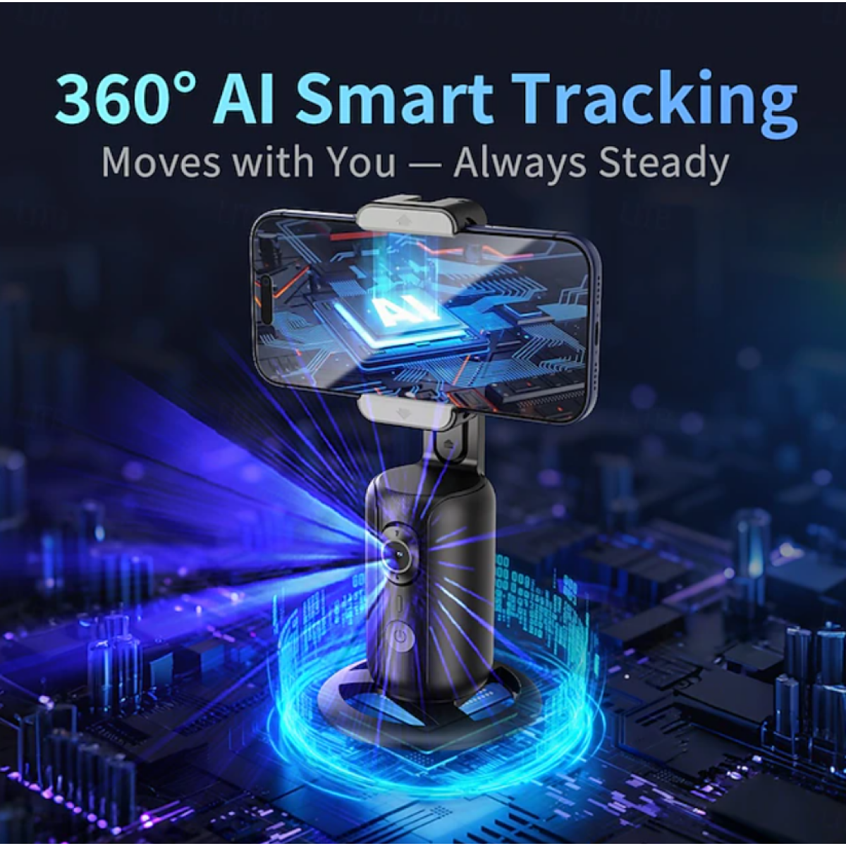 Έξυπνη Βάση Κινητού AI 360° με Αναγνώριση Προσώπου & Αυτόματη Παρακολούθηση Andowl Q-YT06 - Image 4
