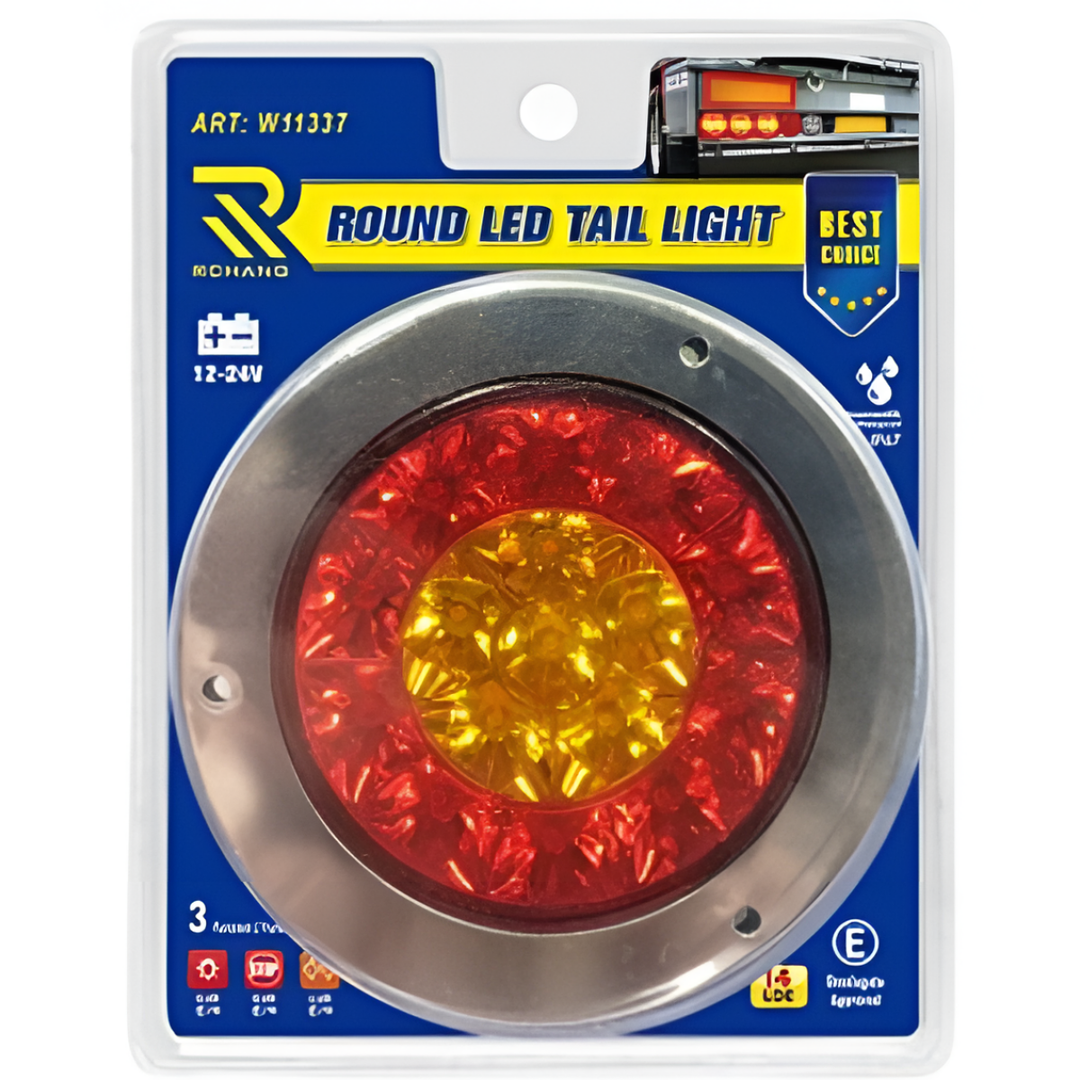 Φανάρι Φορτηγού Στρογγυλό LED 16 SMD Δίχρωμο 12-24V W17568-5-0 - Image 3