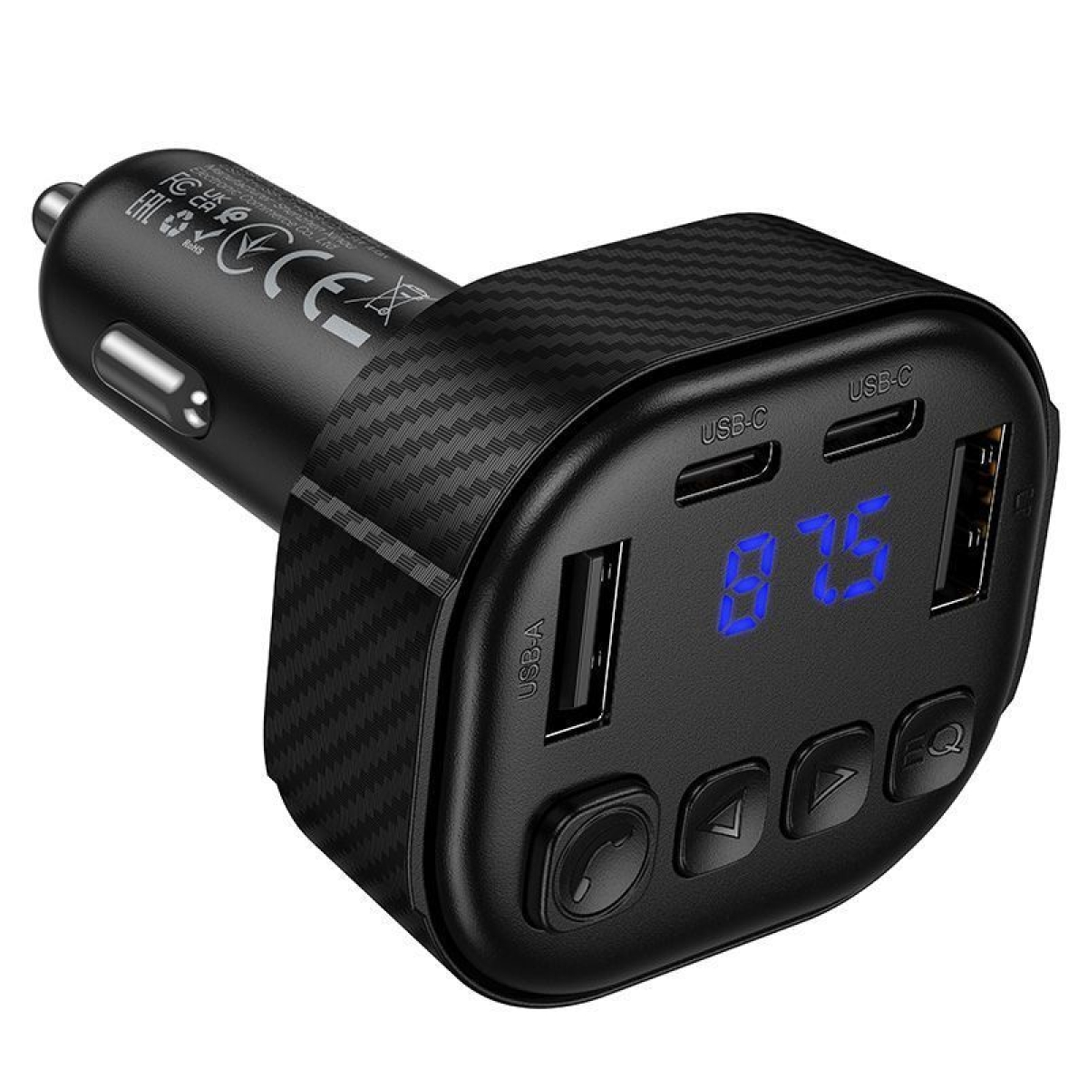FM Transmitter Αυτοκινήτου Bluetooth με 4 Θύρες Φόρτισης 2 USB-C και 2 USB-A Borofone BC66 - Image 7