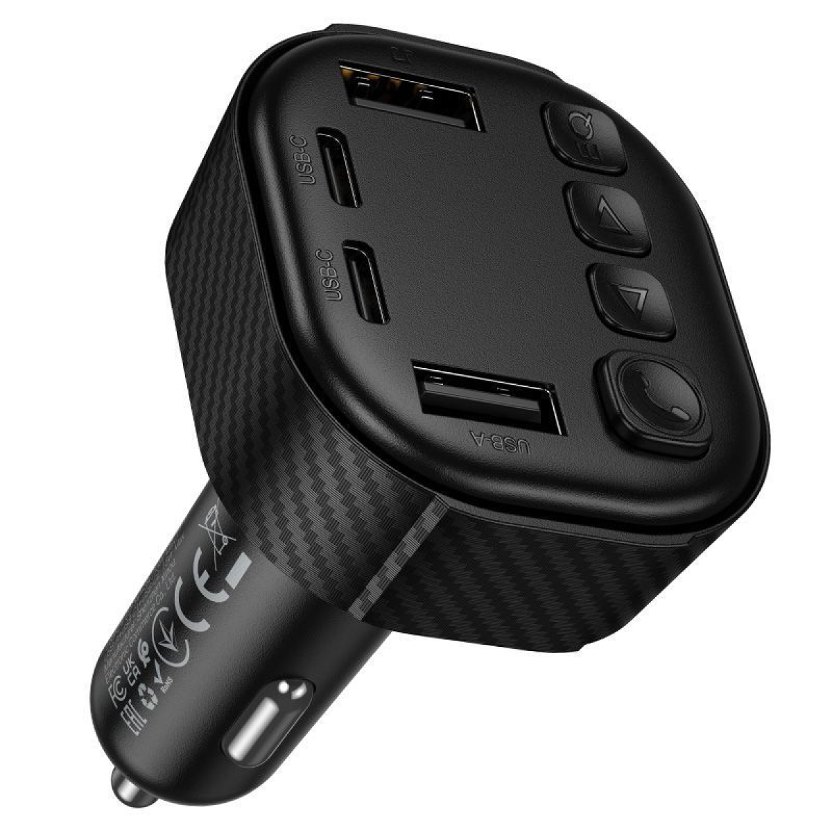 FM Transmitter Αυτοκινήτου Bluetooth με 4 Θύρες Φόρτισης 2 USB-C και 2 USB-A Borofone BC66 - Image 6