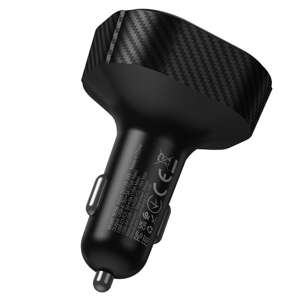 FM Transmitter Αυτοκινήτου Bluetooth με 4 Θύρες Φόρτισης 2 USB-C και 2 USB-A Borofone BC66 - Image 5