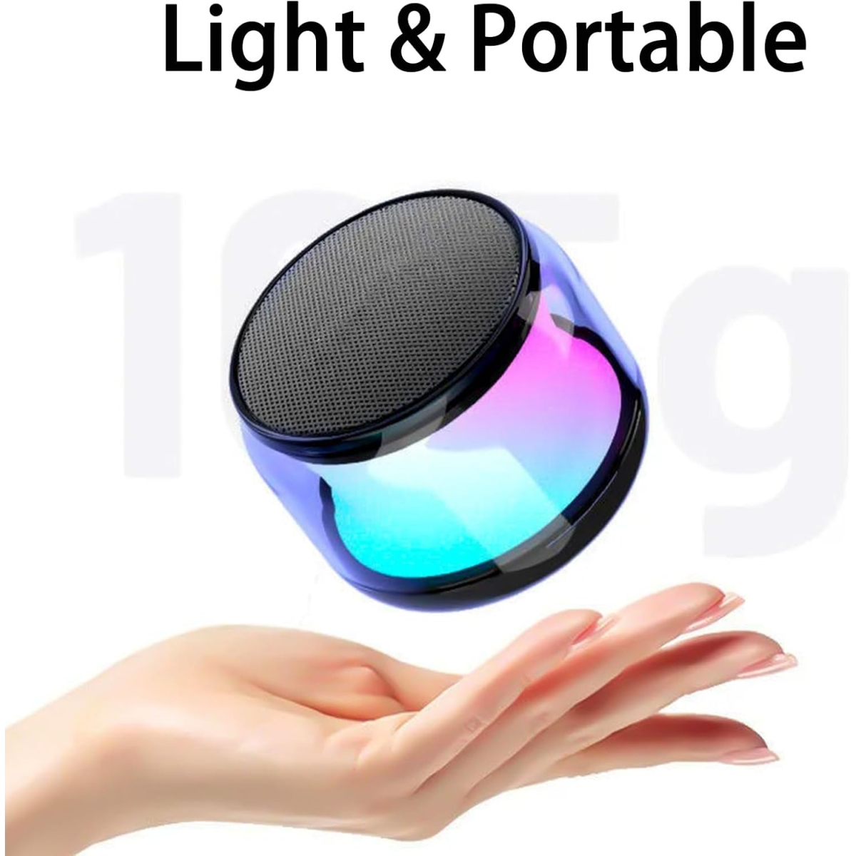 Φορητό Ασύρματο Ηχείο Bluetooth 5.0 με Φωτισμό RGB LED, Λειτουργία TWS και Υποδοχή Κάρτας TF - H102 - Image 4