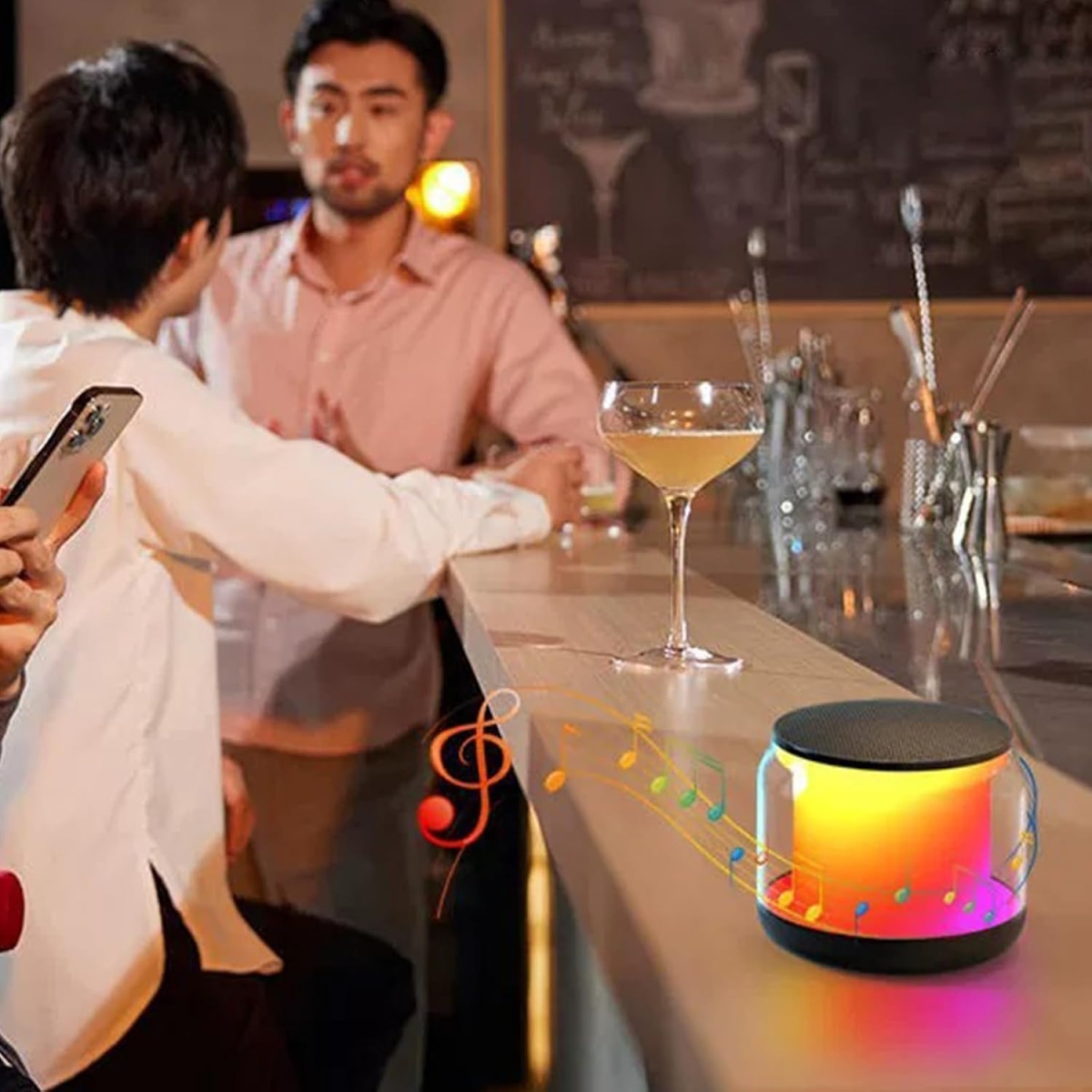 Φορητό Ασύρματο Ηχείο Bluetooth 5.0 με Φωτισμό RGB LED, Λειτουργία TWS και Υποδοχή Κάρτας TF - H102 - Image 3