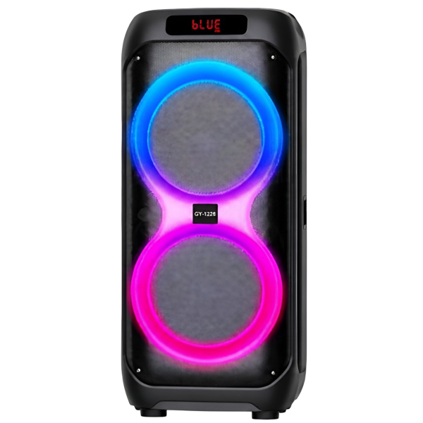 Φορητό Ηχείο Bluetooth 2x12" 80W με RGB LED & 2 Ασύρματα Μικρόφωνα GY-1228